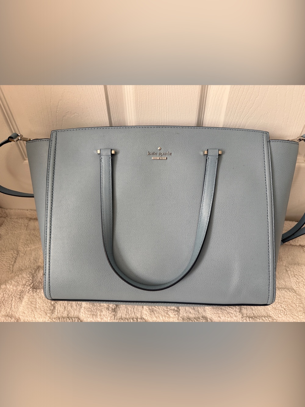 kate spade Pale Blue Structured Leather Tote